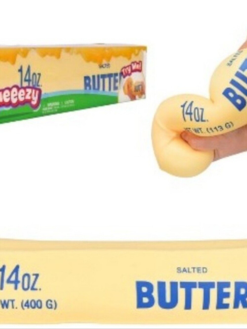 NEW Sunny Days Squeezy Butter Shape Fidget Toy-Stress Ball Type- Squishy-VIRAL